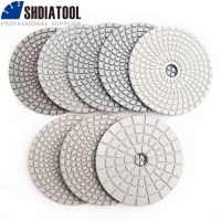 SHDIATOOL 8pcs/set 4 Diamond Wet Flexible Polishing Pads White Bond for Granite Marble Sanding Disc Milling Grinding Disc