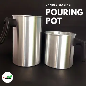 Light Candle Making Pouring Pot,Dripless Pouring Spout & Heat-Resisting  Handle Designed. Melting Pot,Aluminum Construction Candle Making 