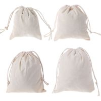 Natural Cotton Drawstring Pouch Stuff Storage Bag Laundry Clothes Finishing