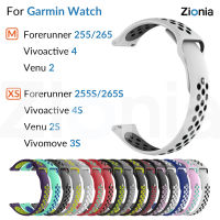 Zionia 18 มม. 22 มม. กว้างสายนาฬิกาซิลิโคนกีฬาสีวงนาฬิกาสำหรับ Garmin Forerunner 265 265S 255 255S Music Forerunner265 Forerunner265S Vivoactive 4/4S Vivomove 3S Captain Marvel Rey First Avenger Venu 2 2S Venu2 Venu2S สายนาฬิกาสายสายแท้