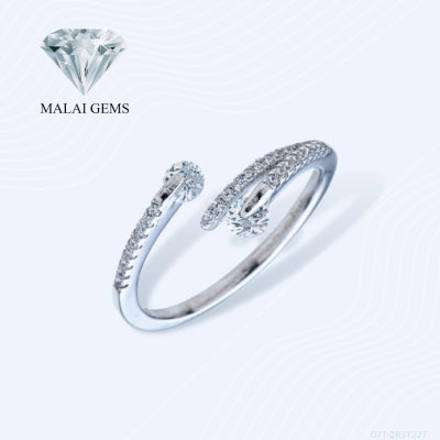 Malai Gems แหวนเพชร เงินแท้ 925 เคลือบทองคำขาว ประดับเพชรสวิส CZ รุ่น 071-2R31227 แถมกล่อง แหวนเงินแท้ แหวนเงิน แหวน