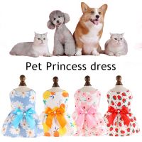 ZZOOI Pet Small Fresh Skirt Pet Supplies Dog Bow Skirt Dog Floral Skirt Pet Princess Dress Princess StyleWedding Sweet Dog Clothes