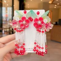 【YF】◙☄  1 Chinese style childrens new year Hanfu headdress red /pink/purple girls hair children hairpin