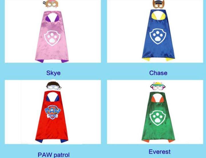 paw-patrol-เสื้อผ้าคอสเพลย์เสื้อคลุมฮาโลวีนชุดคาร์นิวัลสำหรับเด็กของขวัญวันเกิดสำหรับเด็ก4-14years