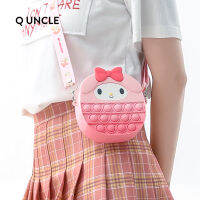 ของแท้ที่ได้รับอนุญาต Sanrio Hello ซิลิโคนกระเป๋าสะพายข้างกระเป๋าใส่เหรียญการ์ตูนนักเรียนเมโรเลดี้ปริศนา