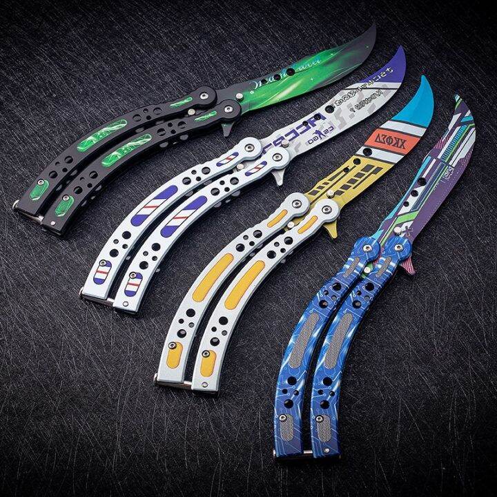 balisong-มีดควง-มีดบาลิซอง-มีดซ้อม-ไร้คม-สำหรับฝึกควง-skeleton-imp-พร้อมซอง