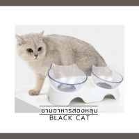 narak.. โปรโมชั่นสุดคุ้ม   30% .. Black cat ชามอาหารสัตว์เลี้ยงหน้ารูปแมวแบบ2หลุมเอียง15องศา ​(ถ้าไม่ได้ระบุ ราคาต่อ1ชิ้นนะค๊ะ) ( สอบถามรายละเอียดทักแชทนะคะ )
