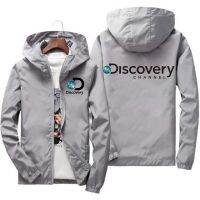 เสื้อกันลมสำหรับผู้ชาย,เสื้อกันลมใส่กลางแจ้ง Discovery Channel เสื้อแจ็กเก็ตเดินป่าแสงแดดกันน้ำ