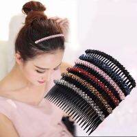 24 Teeth Comb Shining Crystal Inserts Multi color Cute Headwear Hair side comb Hair Combs Clips For Women Headdress Ponytail Bun