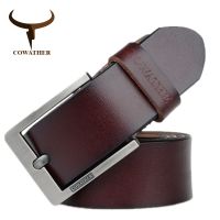 COWATHER 2021 belts for men high quality cow genuine leather vintage New designer pin buckle ceinture mens belts luxury XF003-4 Belts