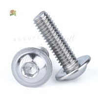 5-50Pcs M3 M4 M5 M6 M8 M10 304 Stainless Steel Half Round button Flange Head with Washer Inner Hex Socket allen Screws Bolt