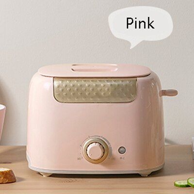  2 Slice Electric Bread Toaster, Machine 6 Gears Sandwich Maker  Toast Baking Grill Oven with Dust Cover for Kitchen  Breakfast,680W,220V,Pink: Home & Kitchen