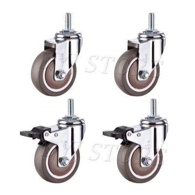 2/3/4 Inch Swivel Caster Wheels Heavy Duty Caster with 10/12x25mm Threaded Stem No Noise Wheels For Carts Workbench Furniture Furniture Protectors  Re