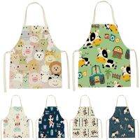 Cartoon Animal Style Cooking Apron Baking Accessories Aprons Women Cute Livestock Pattern Cleaning Pinafore Custom Aprons Bibs