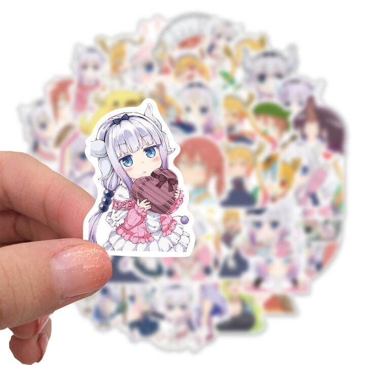 cute-anime-miss-kobayashis-dragon-maid-cartoon-stickers-laptop-skateboard-guitar-phone-fridge-waterproof-car-sticker-kid-toy