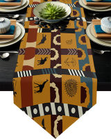 Ethnic African Giraffe Elephant Table Runners Modern Dining Buffet Kitchen Table Runner Farmhouse Rustic Wedding Party Decor