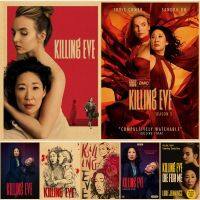 □☂ ภาพยนตร์ Killing Eve Season โปสเตอร์ภาพยนตร์ Retro กระดาษคราฟท์โปสเตอร์สติ๊กเกอร์ติดผนังภาพวาดศิลปะสำหรับ Coffee House Bar