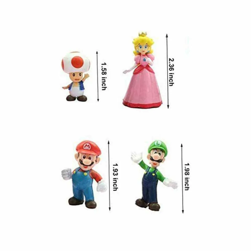  Hionwudo Mario Bros Action Figures 5 inch Yoshi Mario Luigi  Cake Toppers Cartoon Theme Collection Playset Toys Birthday Gifts for Boys  Kids 3pcs, Head and Hand rotated 360° : Toys & Games