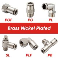 Pneumatic Connectors BSPT M5 1/8 1/4 3/8 1/2 Male Nickel Plated Brass Push In Quick Connector Release Air Fitting