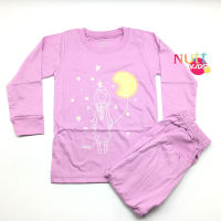 NUTT Kids เซ็ทชุดนอนเด็ก เสื้อแขนยาวและกางเกงขายาว เนื้อผ้านิ่มใส่สบาย NTK1001VL รุ่น Lullaby สีม่วง จัดส่งเร็วและส่งฟรี