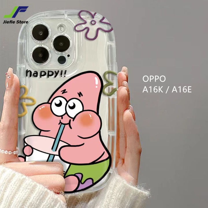 เคสโทรศัพท์การ์ตูน-spongebob-jiefie-สำหรับ-oppo-a16k-a16e-น่ารัก-pie-star-drink-สบู่ชานมเคสโทรศัพท์กันกระแทก-tpu