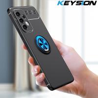 【Great. Cell phone case】 KEYSION เคสกันกระแทกสำหรับ Samsung A53 A33 5G ซิลิโคนอ่อนนุ่มแหวนโลหะยืนโทรศัพท์ปกหลังสำหรับ Samsung Galaxy A33 A53 5G