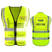 Safety Vest with Reflective Strips For Engineer Construction Custom Your Logo Hi Vis 5 Pockets Outdoor Work Vest For Women