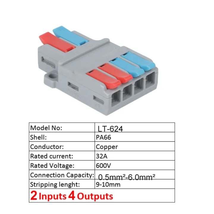 Quick Electrical Splitter Wire Connector Spl Push In Cable Wiring