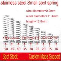 10pcs/lot stainless steel 304  0.9*11.4*12.8mm 0.9mm wire micro spring compression spring pressure spring OD=11.4mm Coil Springs