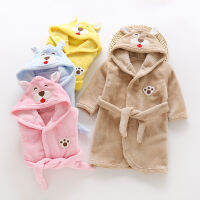 Winter Kids Bathrobe Cartoon Baby Bath Robe Rabbit Panda Animal Hooded Towel Bathrobes For Children Pajamas Boys Girls Robes