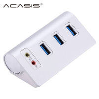 Acasis Aluminum alloy USB Splitter High Speed USB 2.0 3.0 HUB 4 Port Hubs with Sound Card Microphone for PC