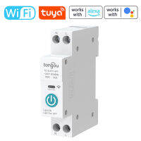 Tuya Wifi Intelligent Circuit Breaker รีโมทไร้สายควบคุมสวิตช์ราง Din Mobilephone APP รีโมทดูอุปกรณ์ภายในบ้านอัจฉริยะ Timing Countdown Loop Timing Modes เข้ากันได้กับ Alexa Google Home Voice Control