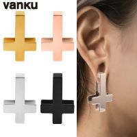 【CW】 Vanku 2pcs Stainless Steel Sword Dangle Cross Ear Tunnels Plugs Expander Stretcher Gauges Earrings Body Piercing Jewelry For