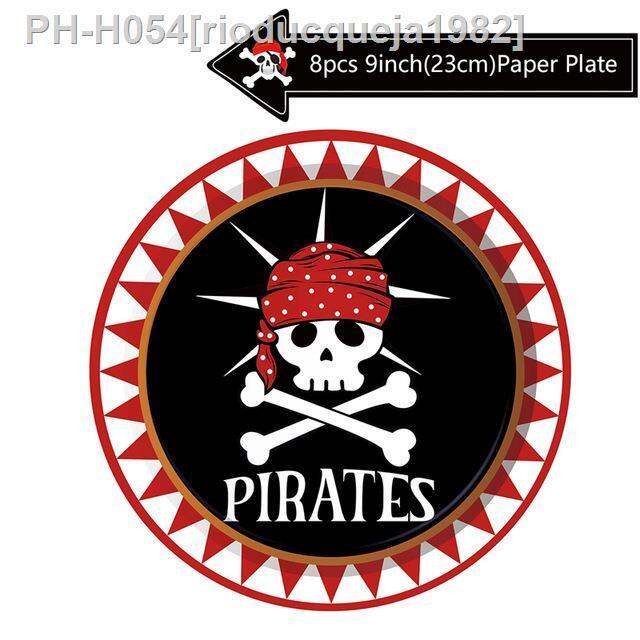 pirate-theme-party-disposable-tableware-birthday-party-decorations-kids-party-supplies-napkins-paper-plates-birthday-decoration