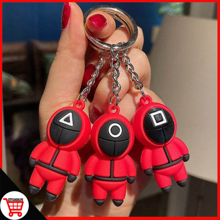 City Goods Squid Game Key Ring Keychain Car Backpack Pendant Red Guard