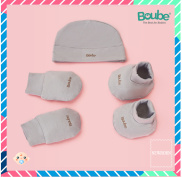 Set phụ kiện bao tay, bao chân, mũ cho em bé sơ sinh Boube nhiều màu
