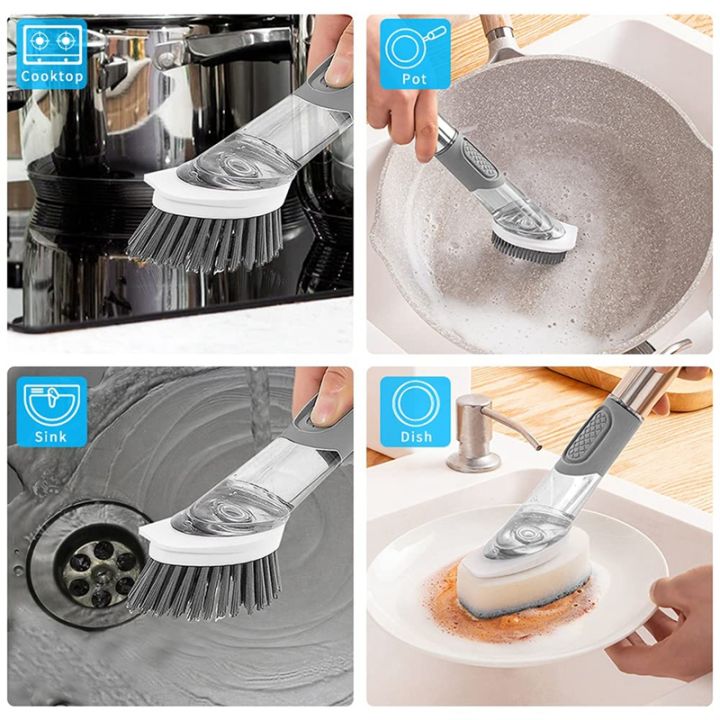 dish-cleaning-brush-soap-dispensing-dish-brush-set-amp-4-replacement-heads-storage-holder-for-dish-pot-pan-sink