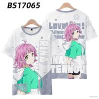 Lovelive เสื้อยืดแขนสั้น คอสเพลย์ ลายการ์ตูนอนิเมะ เทนโนจิ 3D พลัสไซซ์ สําหรับผู้หญิง