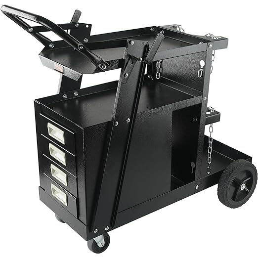 Welding Cart 2-Tier 4 Drawers Welder Cart with 265 LBS Weight Capacity ...