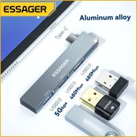 Essager 3-in-1 USB C HUB High Speed 3 Ports Type-C to USB 3.0 Multi Splitter Adapter For HUAWEI Xiaomi Macbook Pro OTG Connector Adhesives Tape