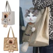 Cute Bear Ear Pet Carrying Bag Canvas Pet Outing Breathable Bag Dog Small
