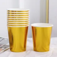 10Pcs Party Disposable Paper Cup Juice Cup Baby Shower Baptism Birthday Party Decoration Birthday Wedding Picnic Cup Tableware