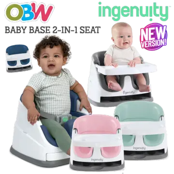 Ingenuity Baby Base 2-in-1 Booster Feeding and Floor Seat with Self-Storing  Tray - Peacock Blue