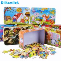 Hot 100 Pieces Wooden Puzzle Kids Cartoon Animal Dinosaur Jigsaw Puzzles Baby Educational Learning Toys for Children Boys Girls