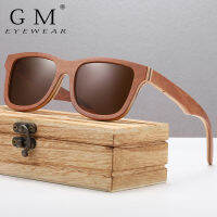 GM Polarized Sunglasses Women Men Layered Brown Skateboard Wooden Frame Square Style Glasses for Ladies Eyewear In Wood Box