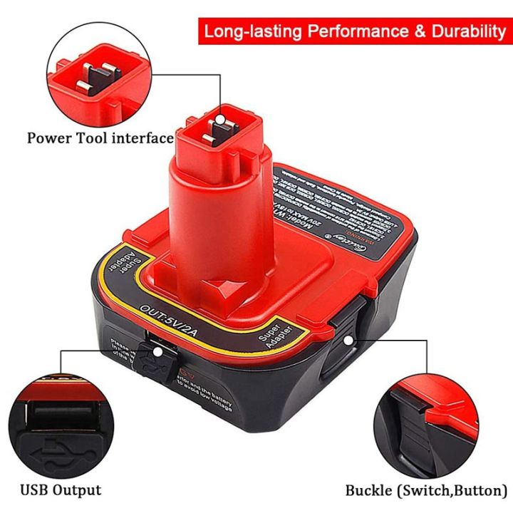 adaptor-battery-adapter-for-dewalt-tools-18v-20v-dca1820-dcb090-usb-function-converted-into-dewalt-dc9096-de9096