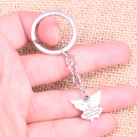 20pcs guardian angel watching over me Keychain 20*19mm Pendants Car Key Chain Ring Holder Keyring Souvenir Jewelry Gift