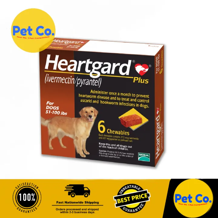 Heartgard Chewables for Large Breed Dogs (6 Chewable tablet /box ...