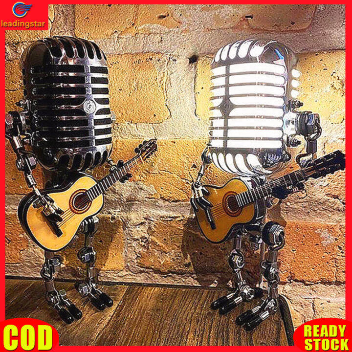 leadingstar-rc-authentic-retro-microphone-table-lamp-aluminum-alloy-microphone-robot-lamp-led-guitar-lights-for-home-decoration