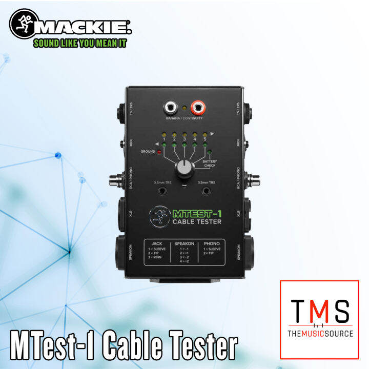 Tester Per Cavi Mackie Mtest-1 - Per Connettori XLR, Jack, RCA, Speakon, MIDI E Banana, Alimentato A Batteria - Foto 8